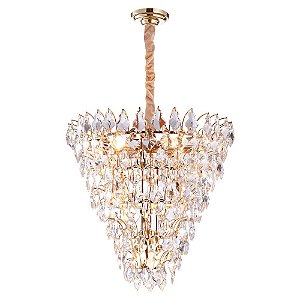 LUSTRE PARIS DOURADO E TRANSP (D)65CM (A)65CM  11XE14 440W