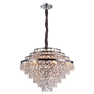 LUSTRE PALACE CROMADO E TRANSP (D)68CM (A)54CM  15XE14 600W