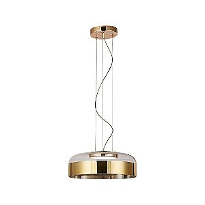 PENDENTE OTTO FRENCH GOLD E TRANSP (D)31.5CM (A)11CM  1X15W 3000K 750LM