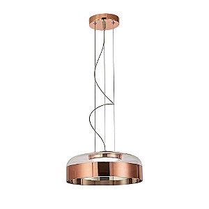 PENDENTE OTTO COBRE E TRANSP (D)31.5CM (A)11CM  1X15W 3000K 750LM