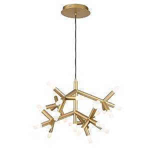 PENDENTE MANACÁ DOURADO E BRANCO (D)72CM  25X3W 3000K 4500LM