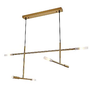 PENDENTE MALAGUETA DOURADO E BRANCO (C)72CM (L)112CM (A)43CM  4XG9 40W