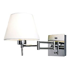ARANDELA LETTURA CROMADO E BRANCO (C)12.5CM (L)13CM (A)13CM  1XE27 40W
