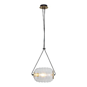 PENDENTE LAMPARINA DOURADO E TRANSP (C)31.5CM (L)20.3CM (A)20.3CM  1XE27