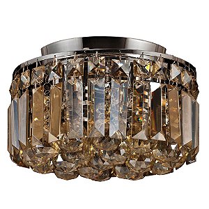 PLAFON KRI CROMADO E AMBAR (D)25CM (A)20CM  4XG9 160W