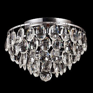 PLAFON KRI CROMADO E TRANSP (D)27CM (A)24CM  4XG9 160W