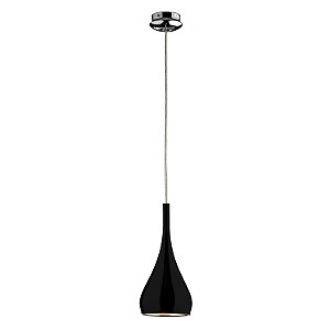 PENDENTE KON D 16CM X 35CM  1XE27 127V / 220V PRETO
