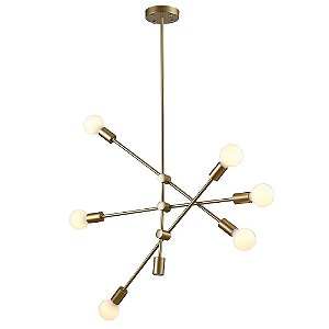 PENDENTE IPANEMA DOURADO   (D)68CM (A)139CM  6XE27 240W