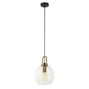 PENDENTE GURI BRONZE E PRETO E TRANSP (D)25CM (A)23CM  1XE27 40W