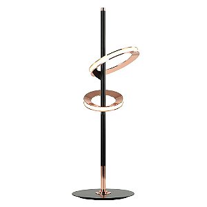 ABAJUR GINGA ROSE GOLD E PRETO (D)20CM (A)60CM  4,3W  + 6,1W 3000K 520LM