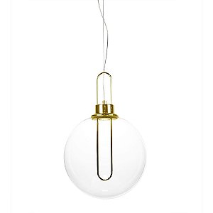 PENDENTE GHIANDA FRENCH GOLD E TRANSP (D)30CM (A)46.5CM  1X3W 3000K 300LM