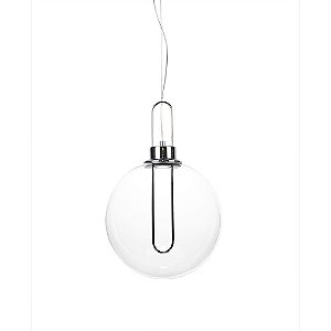 PENDENTE GHIANDA CROMADO E TRANSP (D)30CM (A)46.5CM  1X3W 3000K 300LM