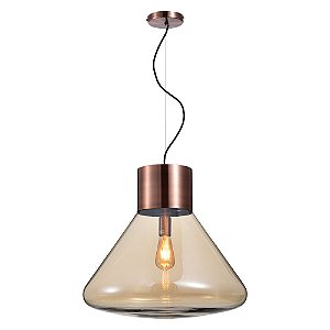 PENDENTE GAMBOA COBRE E CHAMPAGNE (D)37CM (A)32CM  1XE27 40W