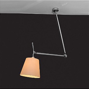 PENDENTE FUOCCO CROMADO E BRANCO (C)25CM (L)88CM (A)114CM  1XE27 40W