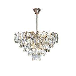 PENDENTE FOGLIA SAND GOLD E TRANSP (D)60CM (A)38CM  16XE14 640W