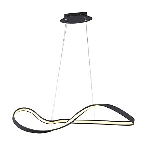 PENDENTE FLOW PRETO (C)93CM (L)33CM (A)26CM  1X30W 3000K 1500LM