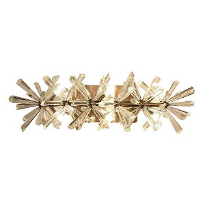 ARANDELA FLORA DOURADO E TRANSP (C)53CM (L)23CM (A)18CM  6XG4 18W
