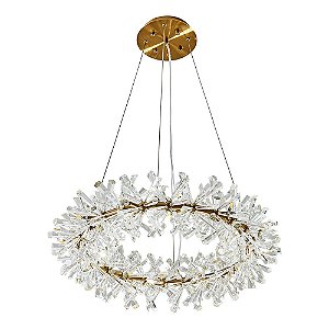 PENDENTE FLORA DOURADO E TRANSP (D)80CM (A)18CM  26XG4 78W