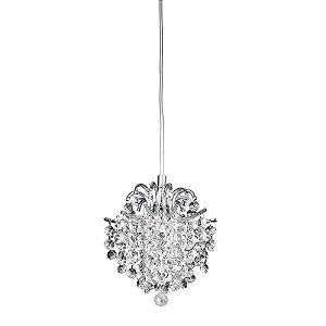 PENDENTE FIORE CROMADO E AMBAR (D)26CM (A)24CM  1XG9 40W