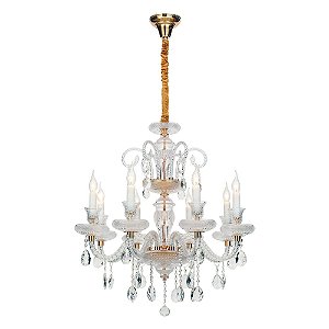 LUSTRE ELYSEE DOURADO E TRANSP (D)72CM (A)78CM  8XE14 320W