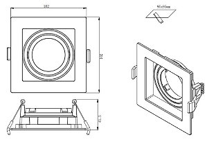 SPOT DE EMBUTIR CONECTA ABS BRANCO (C)10.2CM (L)10.2CM (A)4.15 CM  1XGU10 MR16