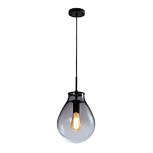 PENDENTE CAJU PRETO E CROMADO (D)23CM (A)30CM  1XE14 40W
