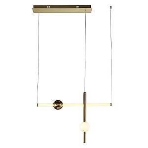 PENDENTE BOSSA NOVA DOURADO E BRANCO (D)12CM (L)90CM (A)60CM  20W + 7W 3000K 1350LM