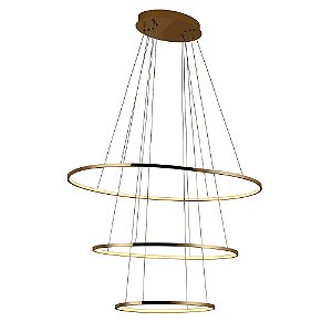 PENDENTE BIRDIE OVAL DOURADO (D)80CM (L)50CM (A)42CM  1X39W 3000K