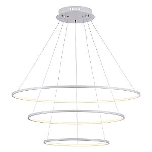PENDENTE BIRDIE BRANCO (D)80 + 60 + 40CM (A)42CM  17W + 13W + 9W 3200K 3120LM