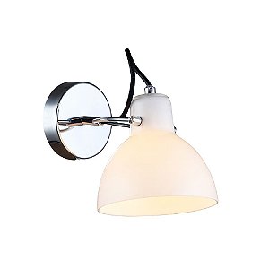 ARANDELA BAR CROMADO E BRANCO (C)14CM (L)22CM (A)17CM  1XG9 40W