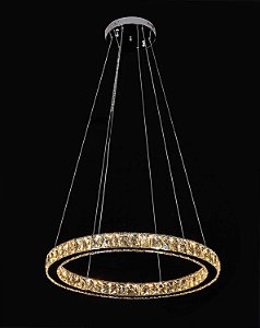 PENDENTE AURA PICCOLA CROMADO E TRANSP (D)60CM (A)5.5CM  1X24W 3000K 1320LM