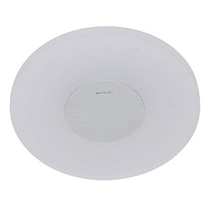 ARANDELA  METAL E VIDRO D 26CM X 5,5CM  1 X LED 6,6W 127V / 220V BRANCO E PRATA