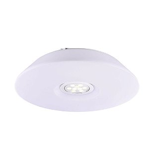 PLAFON  METAL E VIDRO D 49CM X 10CM  1 X LED 9W 127V / 220V BRANCO