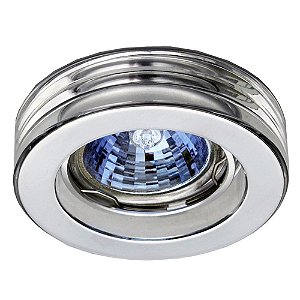 SPOT DE EMBUTIR SHINE D 10CM X 5CM  1XGU10 127V / 220V CROMADO E TRANSP