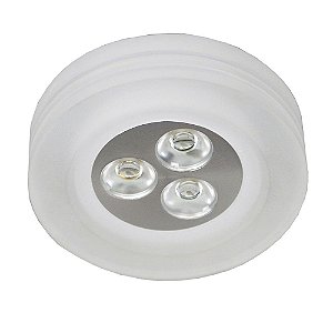 SPOT DE EMBUTIR GLOW D 9CM X 5CM  3 X LED 1W 127V / 220V ACETINADO E TRANSP