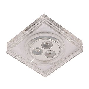 SPOT DE EMBUTIR GLOW 9CM X 9CM X 5CM  3 X LED 1W 127V / 220V ACETINADO E TRANSP