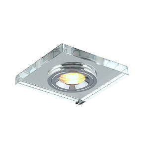 SPOT DE EMBUTIR SHINE 7CM X 7CM X 3,5CM  1XGU5,3 127V / 220V CROMADO E TRANSP