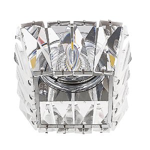 SPOT DE EMBUTIR  9CM X 9CM X 5CM  1XGU10 127V / 220V CROMADO E TRANSP