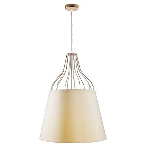PENDENTE LAN D 50CM X 70CM  1 X A60 40W DOURADO E CINZA
