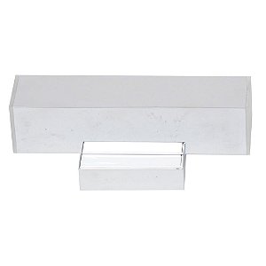 ARANDELA  ACRILICO E METAL 6CM X 6CM X 25CM  1 X E27 3W 127V / 220V BRANCO E CROMADO