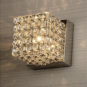 ARANDELA ACORDE 10CM X 10CM X 10CM  1XG9 127V / 220V CROMADO E TRANSP
