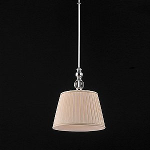 PENDENTE MADISON D 30CM X 130CM  1XE27 127V / 220V CROMADO E BEGE