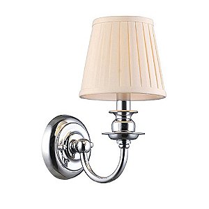 ARANDELA MADISON D 15CM X 30CM  1XE14 127V / 220V CROMADO E BEGE