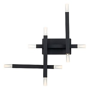 ARANDELA ARPOADOR PRETO  E TRANSP (C)48.9CM (L)10CM (A)48.1CM  8X3W 3000K 1440LM