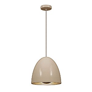 PENDENTE MEZZA D 30CM X 32CM  1XE27 127V / 220V BRANCO