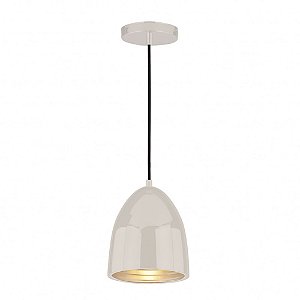 PENDENTE MEZZA D 16CM X 20CM  1XE27 127V / 220V BRANCO
