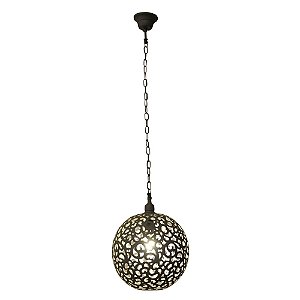 PENDENTE INDIRA D 28CM X 42CM  1XE27 127V / 220V CINZA