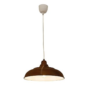 PENDENTE KANPUR D 38CM X 12CM  1XE27 127V / 220V MARROM E BRANCO