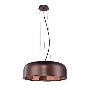PENDENTE CLUB D 60CM X 20CM  1XE27 127V / 220V COBRE E MARROM