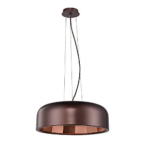 PENDENTE CLUB D 48CM X 18CM  1XE27 127V / 220V COBRE E MARROM
